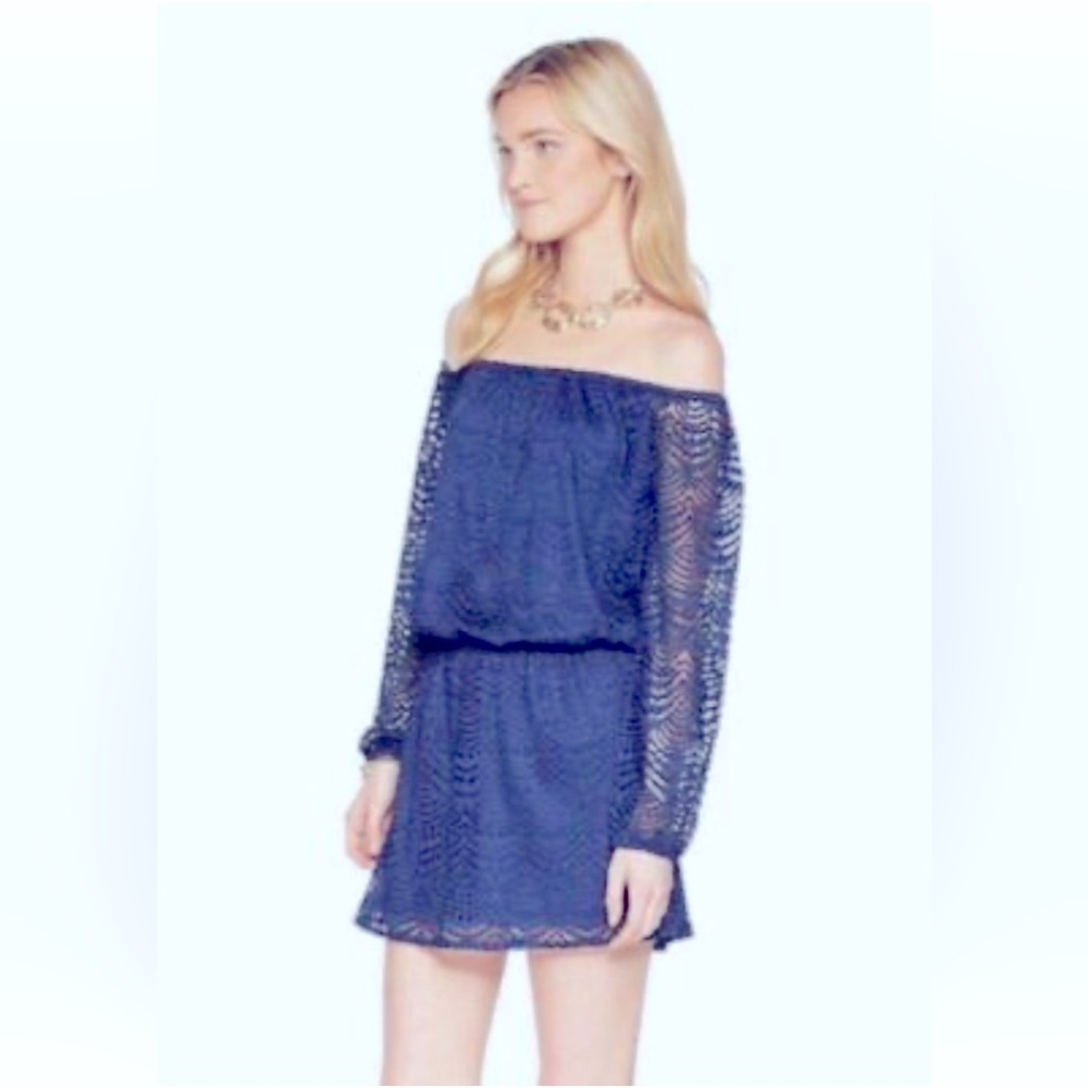 Lilly Pulitzer Acalloped Shell Lace Lana Skort, Navy